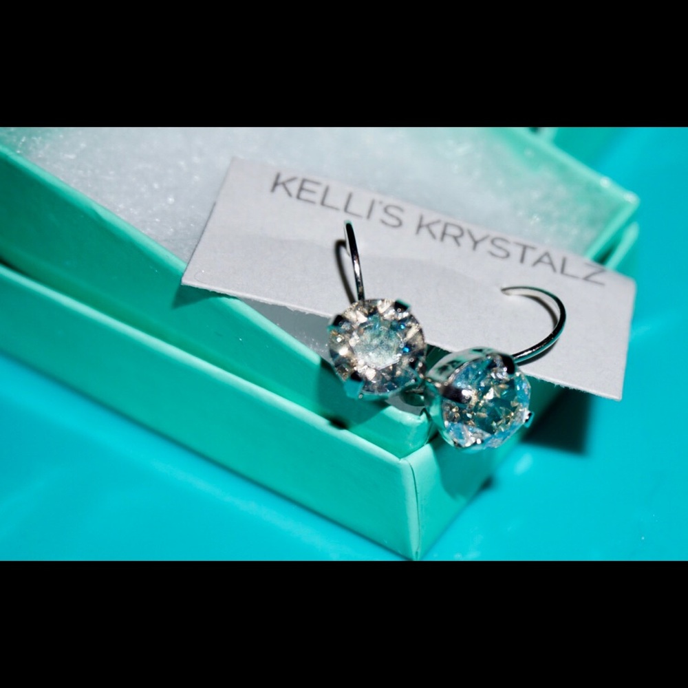 Handmade 8mm Drop Swarovski Earrings NWT